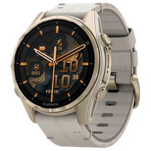 Garmin fēnix® 8 - 43 mm AMOLED Nebelgrau/Softgold 010-02903-40 bei Juwelier Triebel in Bamberg
